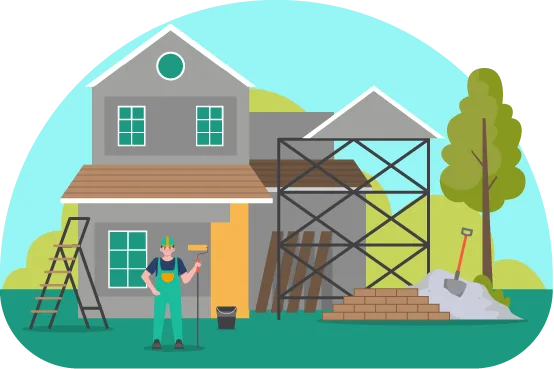 renovation debris removal illustration